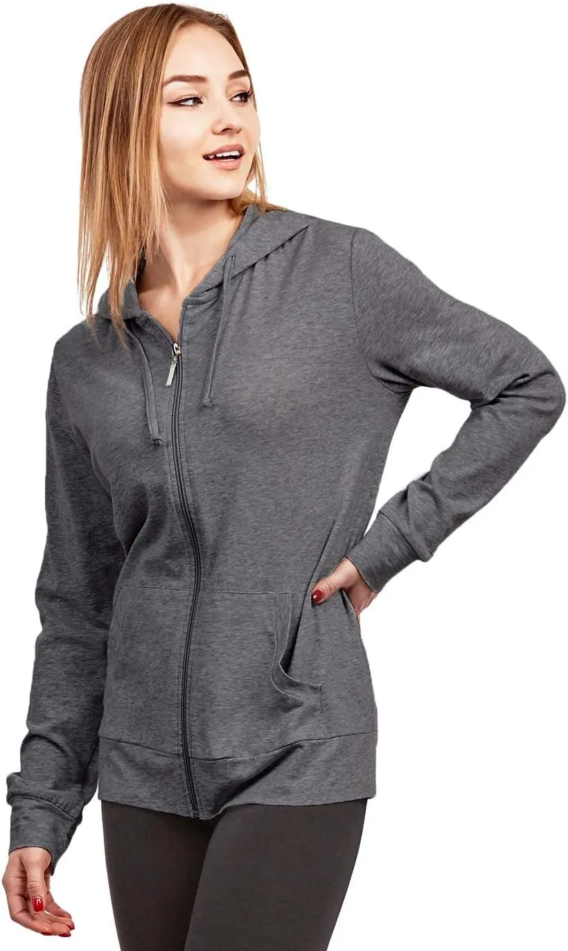 Women's Zip Up Cotton Light Hoodie Jacket