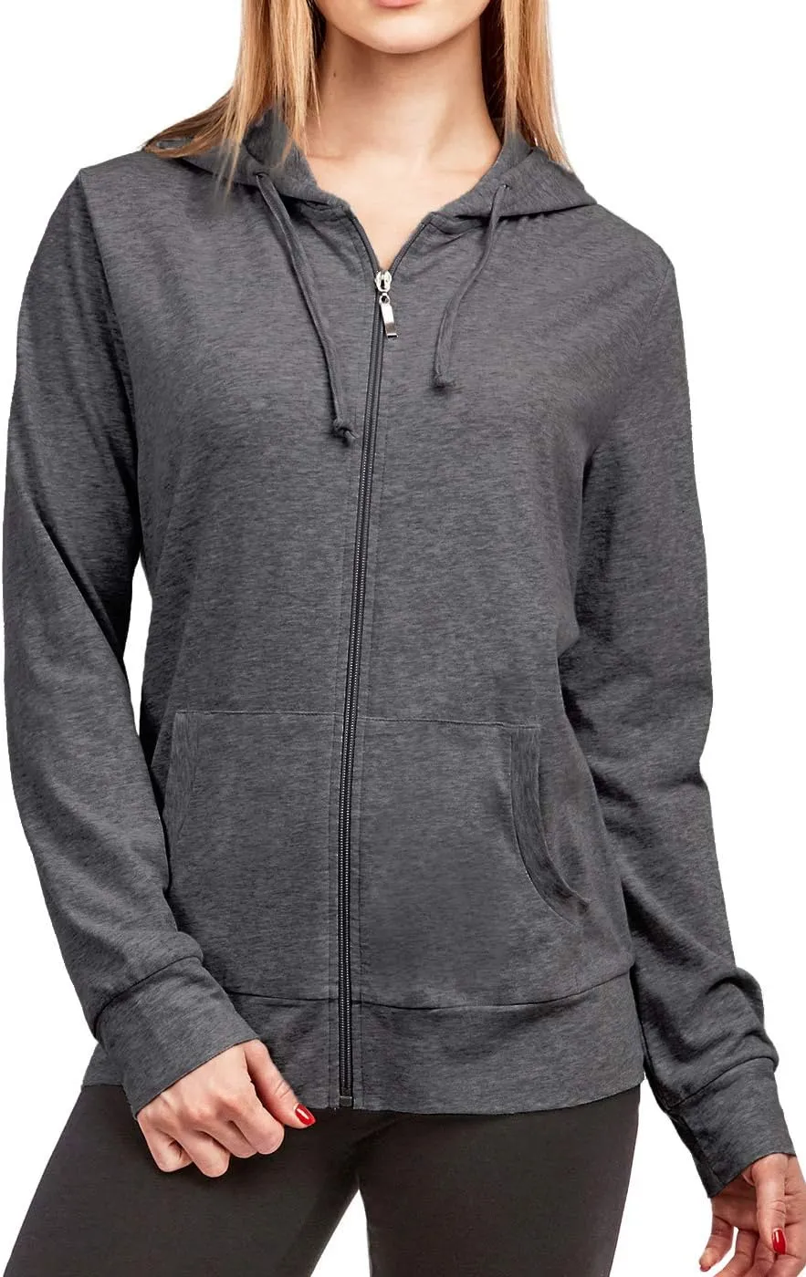 Women's Zip Up Cotton Light Hoodie Jacket