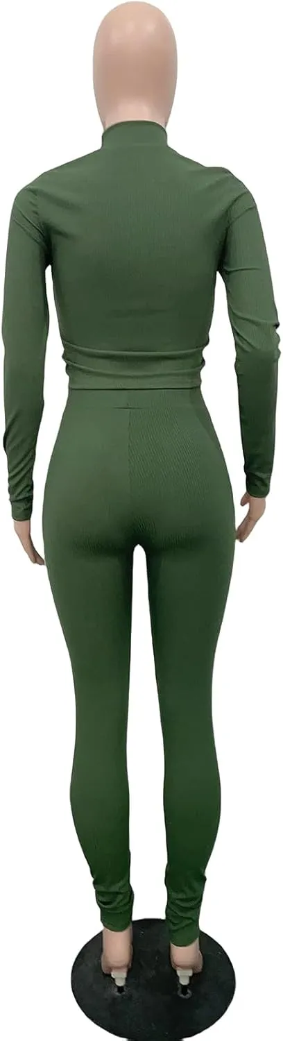 XZLUFNY Women's 2 Piece Outfits Love Heart Hot Diamond Hollow Ribbed Top Skinny Pencil Pant Set Tracksuits