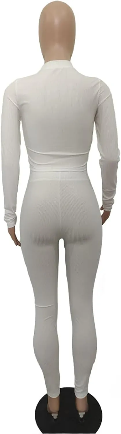 XZLUFNY Women's 2 Piece Outfits Love Heart Hot Diamond Hollow Ribbed Top Skinny Pencil Pant Set Tracksuits