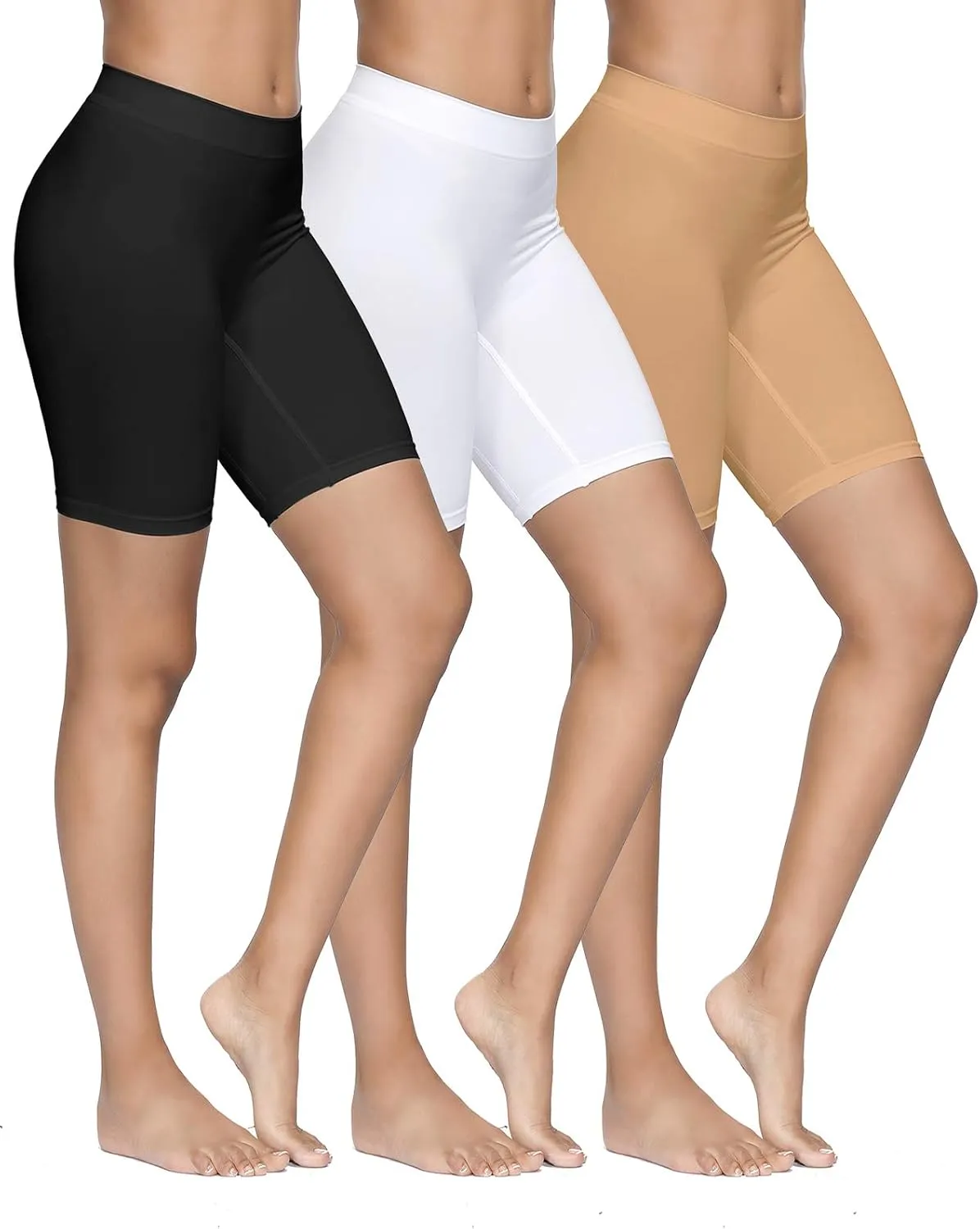YADIFEN 3 Pack Slip Shorts for Under Dresses Seamless Anti Chafing Underwear Shaping Boyshort Smooth Panties for Women