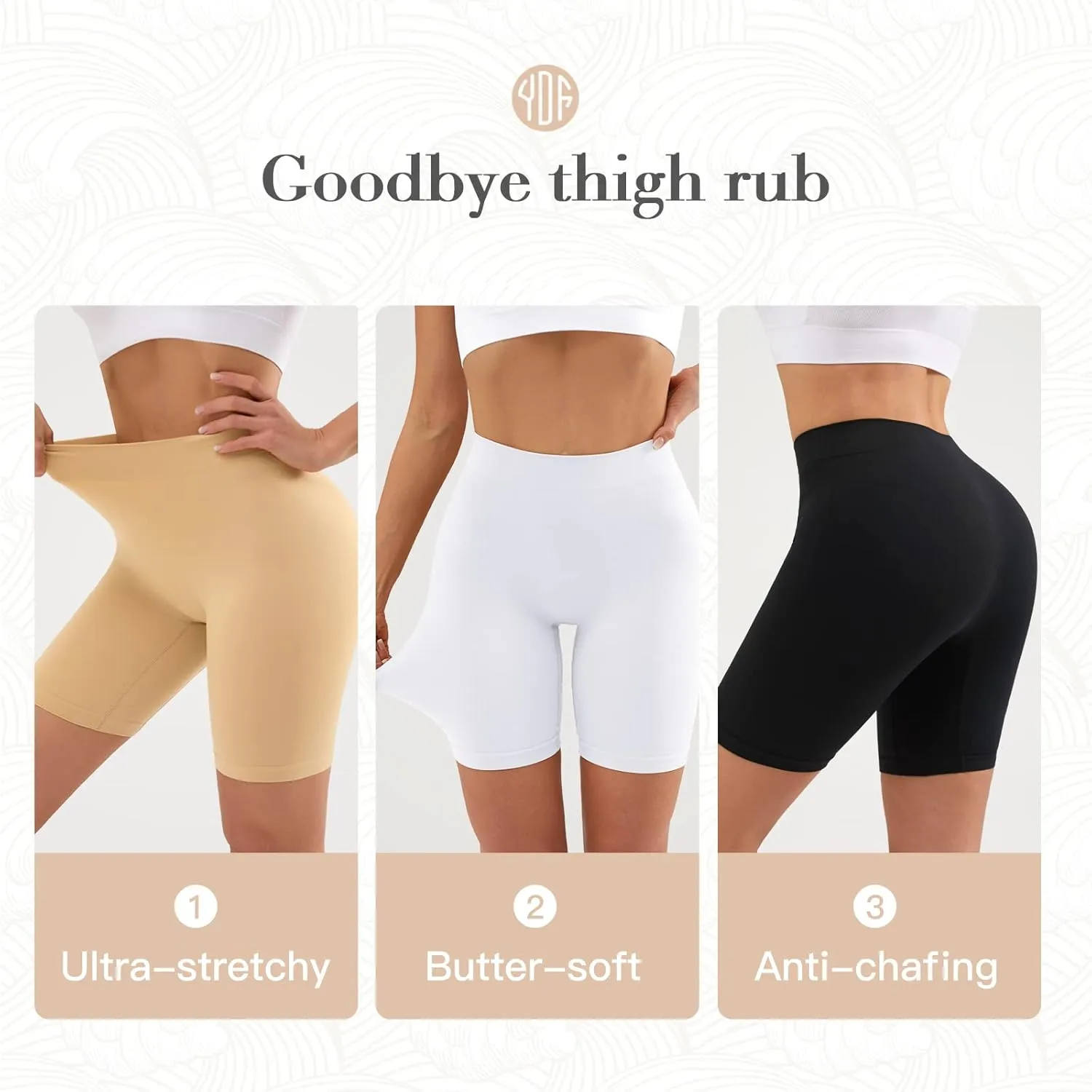 YADIFEN 3 Pack Slip Shorts for Under Dresses Seamless Anti Chafing Underwear Shaping Boyshort Smooth Panties for Women