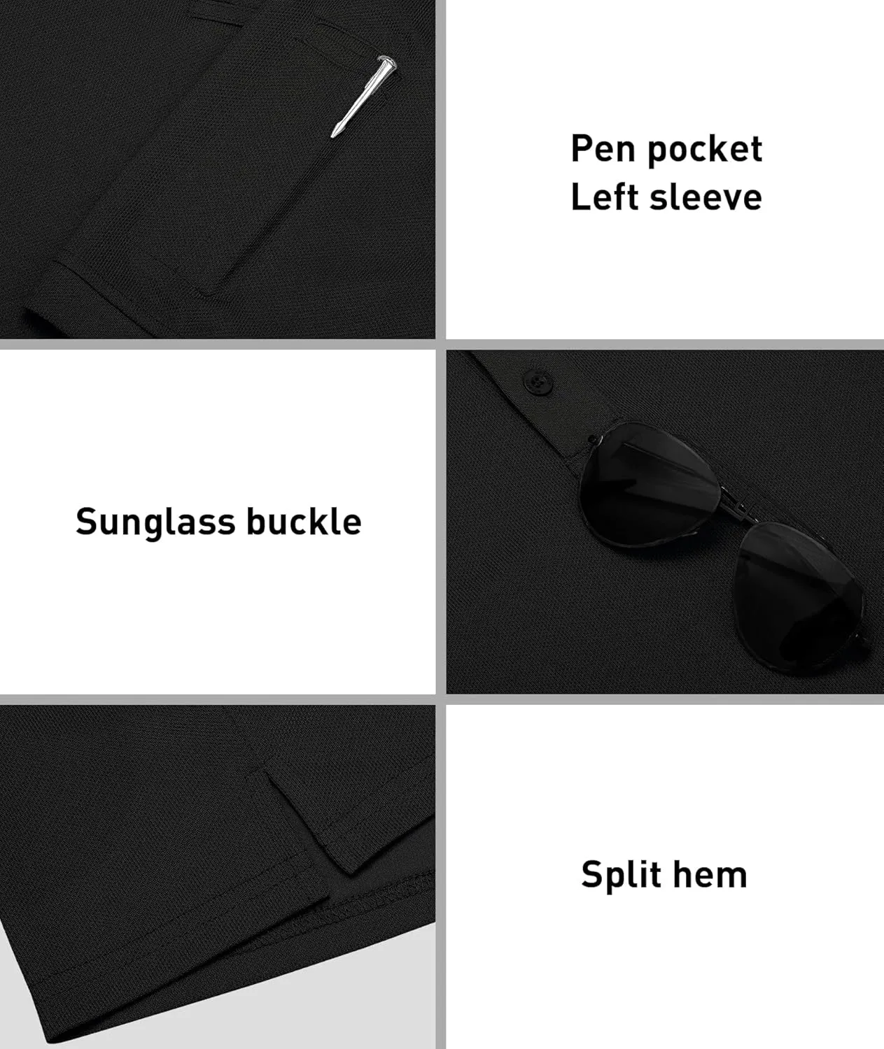 ZITY 3 Pack Tactical Polo Shirts for Men Golf Shirts Short Sleeve Sports Pocket Polo Summer Casual Shirt