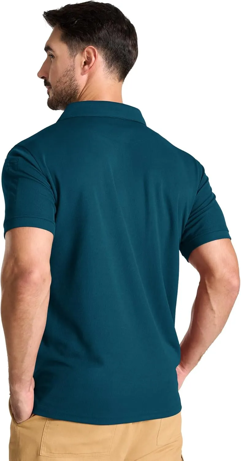 ZITY 3 Pack Tactical Polo Shirts for Men Golf Shirts Short Sleeve Sports Pocket Polo Summer Casual Shirt