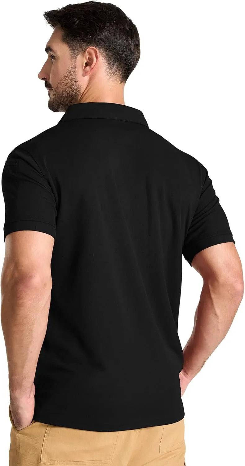 ZITY 3 Pack Tactical Polo Shirts for Men Golf Shirts Short Sleeve Sports Pocket Polo Summer Casual Shirt